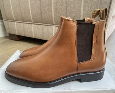 DAMEN NEU STEPTRONIC COGNAC HELLBRAUN LEDER CHELSEA STIEFEL, UK 4