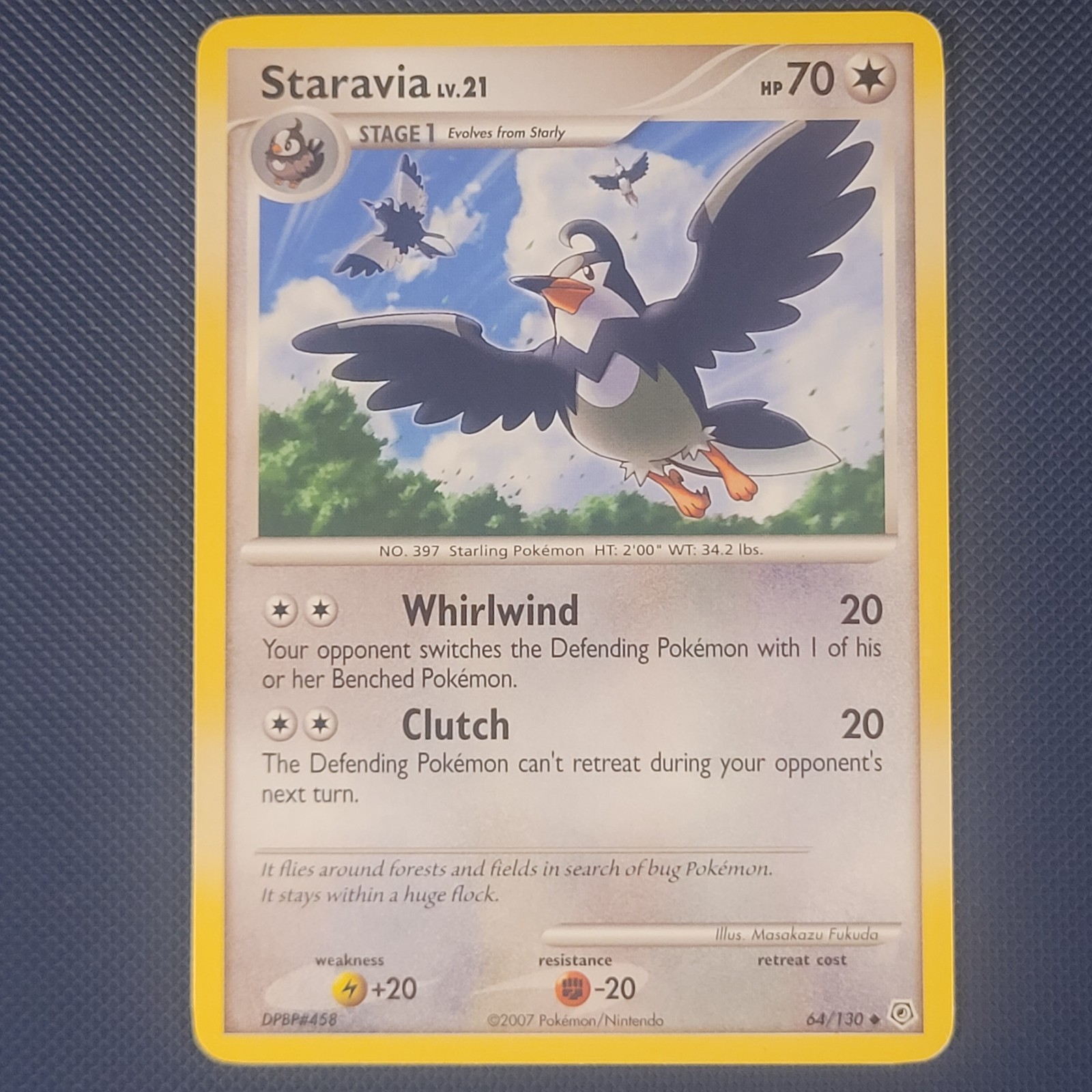 Staravia 64/130 - Diamond & Pearl Base - Uncommon Pokemon Card - NM