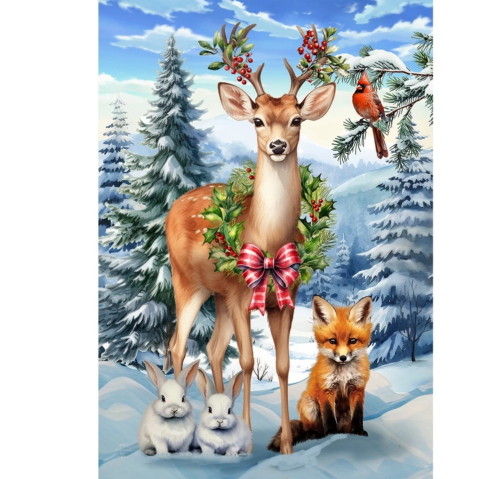 Bandera de jardín Briarwood Lane Woodland Deer Foto 2 de 4