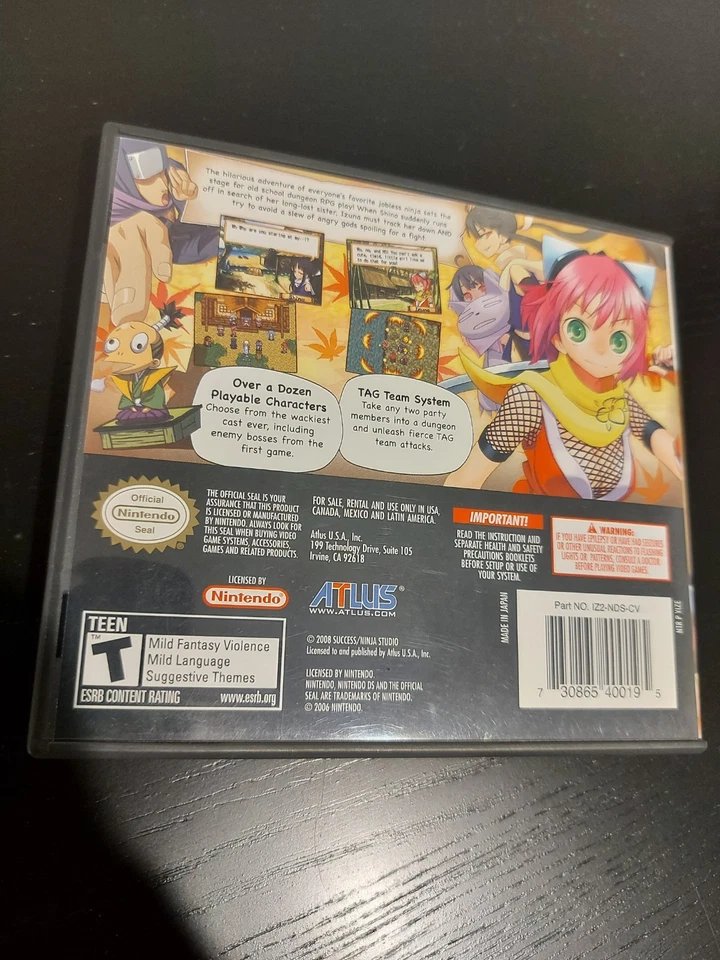 Rare Izuna 2 Unemployed Ninja Nintendo DS like new - Image 3 of 3