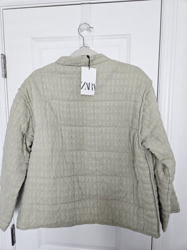 ZARA NWT Girls Quilted Jacket Kimono Sage Green Size 13-14 Years - Picture 13 of 16