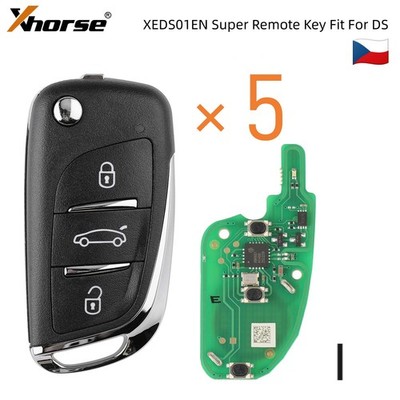 5× Xhorse Super Remote Flip Key for DS Style 3Buttons for VVDI Key Tool XEDS01EN