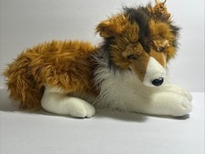 FAO Schwarz Dog Laying Plush Collie/Sheltie Realistic Pet Lookalike - Rare