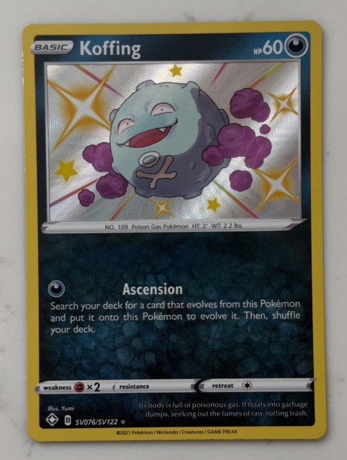 Koffing Shining Fates: Shiny Vault SV076/SV122 Holo Shiny Holo Rare Pokemon NM