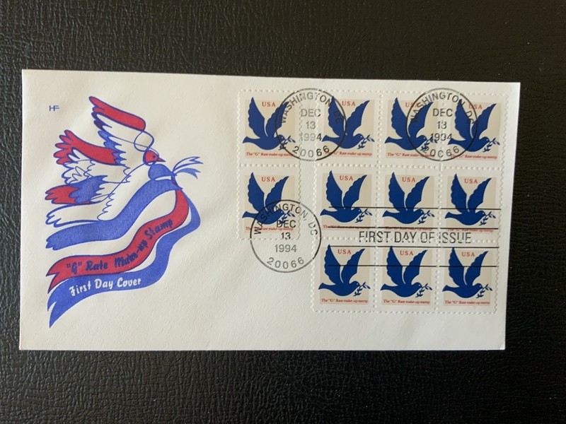 1994 #2878 (3c) Dove Make-up Rate - House Of Farnam FDC
