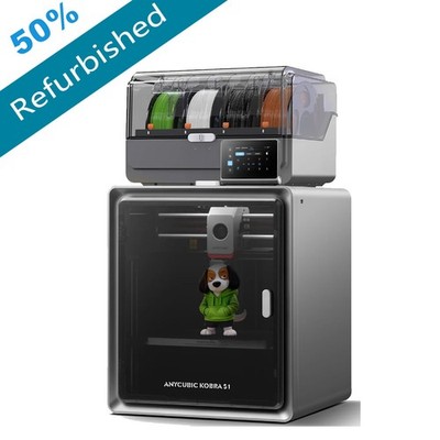  50% Refurbished  ANYCUBIC Kobra S1 Combo 3D Printer Multicolor FDM Printing