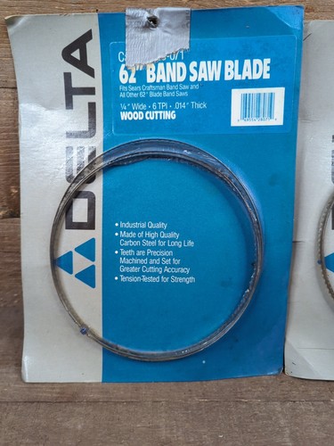 LOT OF 2 DELTA BAND SAW BLADE 62 in. x 1/4 in. x 6 TPI, .014 Thick NOS Sealed - Picture 2 of 7