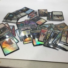 Magic The Gathering Foil And Regular Cards All In Sleeves.