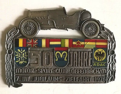 Plakette ADAC 50 Jahre MSC Offenbach 7. Int. Jubiläums Zielfahrt 1976 Sammler