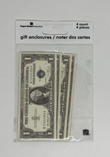 Paper House One Dollar Bill Gift Enclosures Cards, pack of 4