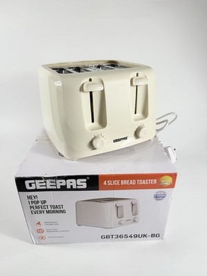 GEEPAS 4-Scheiben-Toaster in Beige, leistungsstarker 1400 W Familien-Toaster