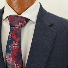 JOS A BANK Men's Blue Herringbone Wool Sport Coat Blazer 46R