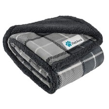 PetAmi Dog Blanket for Medium X-Large - 80 X 60 Inches, Plaid Charcoal Grey