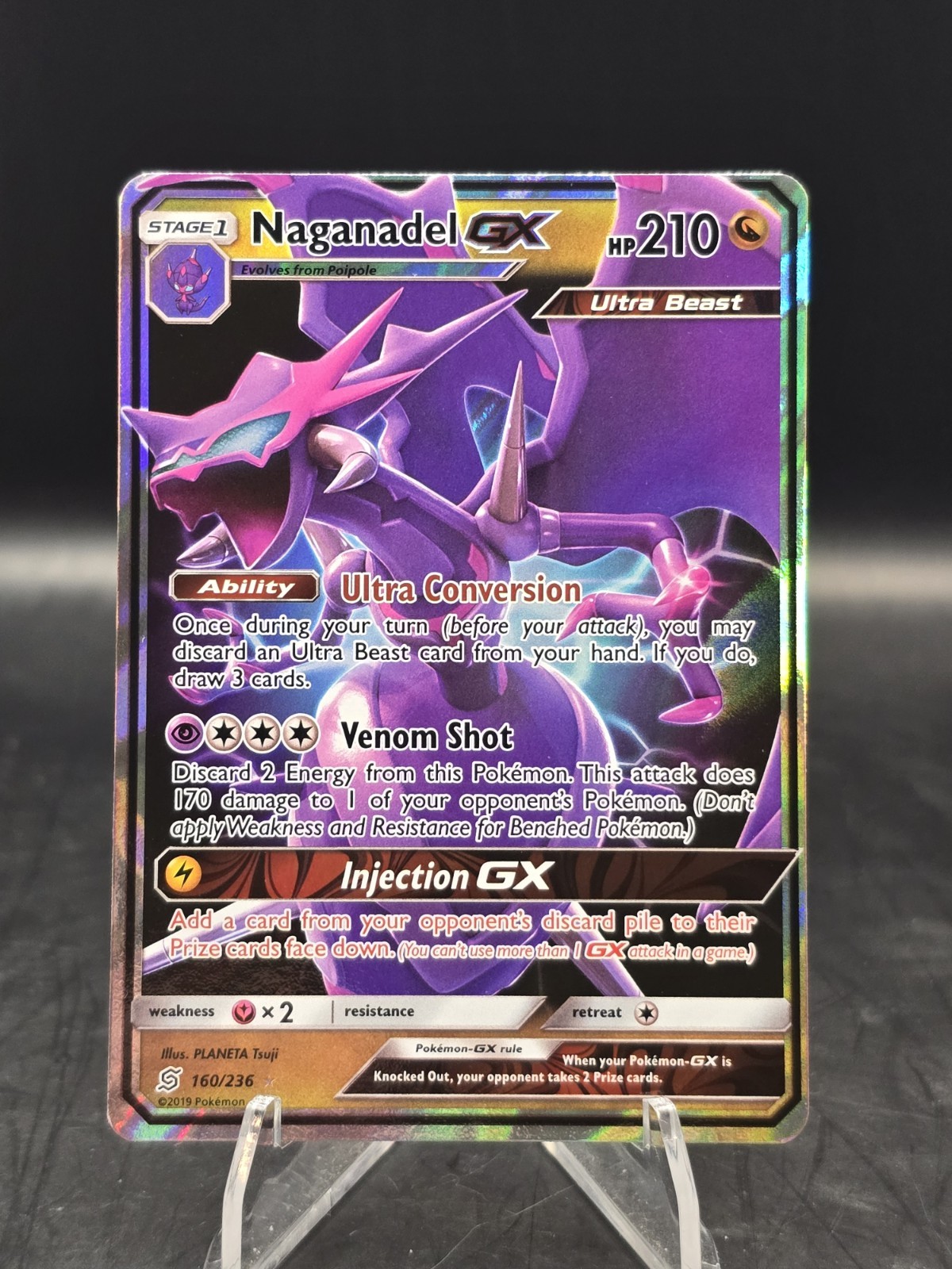 Pokemon TCG Nagandel GX 160/236 Unified Minds Ultra Rare Holo NM