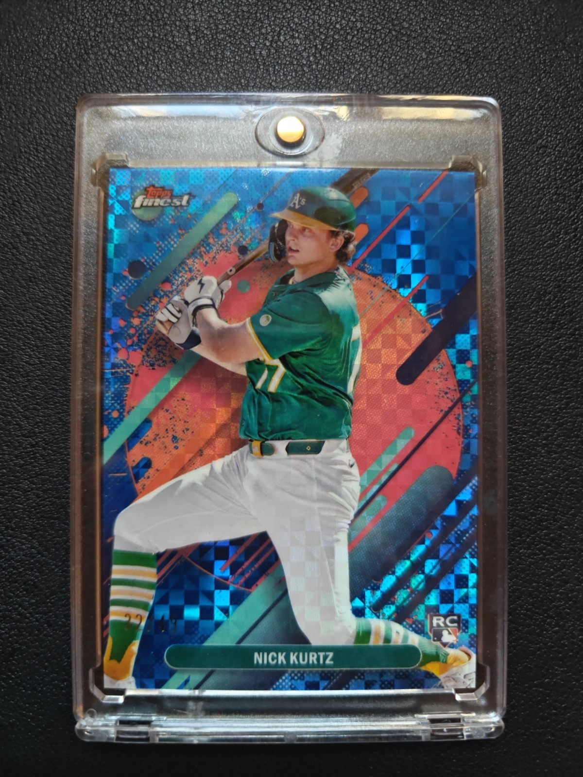 2025 Topps Finest #252 Nick Kurtz Blue X-Fractor /49 (RC)