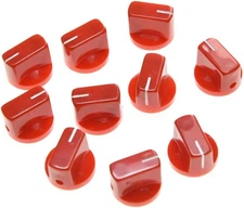 10Pcs Guitar AMP Effect Pedal Knobs Pointer Knob with Set Screw Red