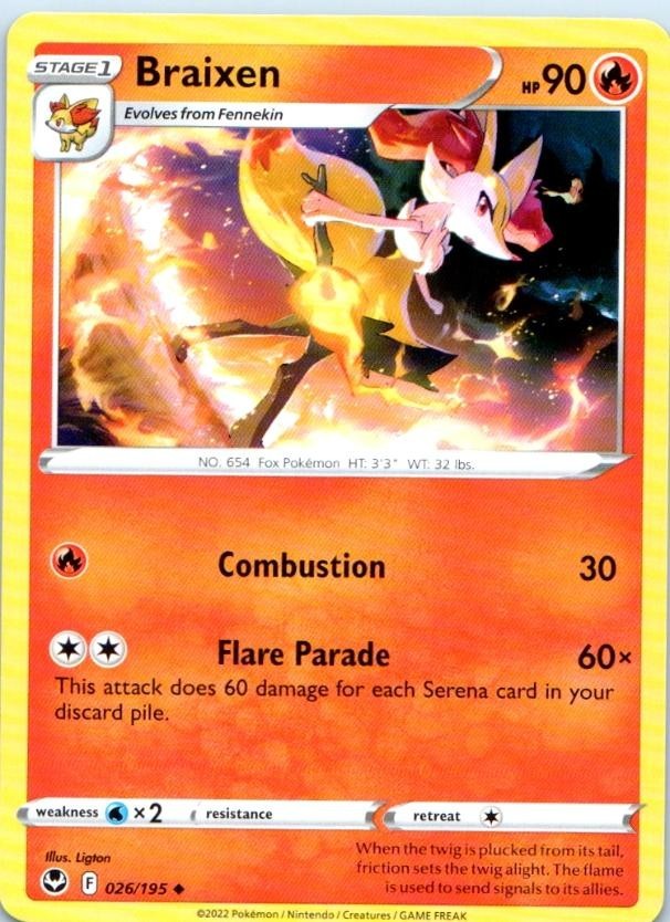 Braixen - 026/195 Regular Uncommon 2022 English