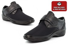 Womens Wide Fit Shoes EEE Shoes 3E Shoes Extra Wide Shoes Leather Touch Fasten