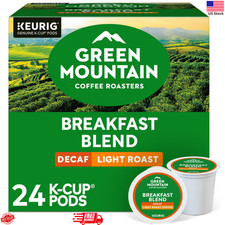 Green Mountain Decaf Breakfast Blend Coffee - 24 Count K-Cup Pods - Light Roast