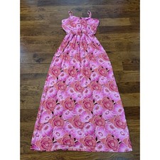 Lush Women's Summer Cami Strap Floral Maxi Dress - Small Vacation Ready