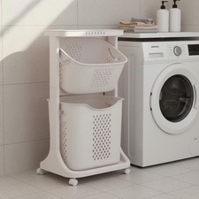 Rollender W&auml;schewagen Mehrschichtig Rollender W&auml;schekorb Badezimmer-tauglich