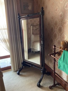 Antique mahogany cheval mirror