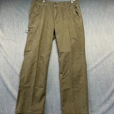 Legendary Outfitters Men's Work Pants Size 34x30 Olive Stretch Carpenter Canvas