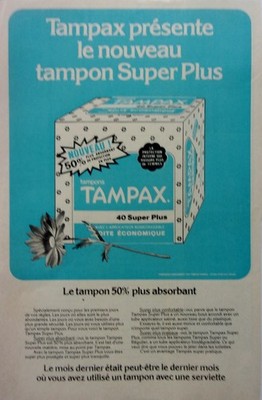 REKLAME Damenhygiene Stempel TAMPAX Super Plus BJ 1978 M2051