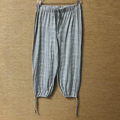 World Market Harem Pants Women's L/XL Gray Elastic Waist Drawstring Ankle Tie