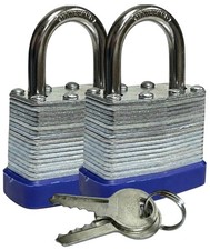 2 PK Heavy Duty Weatherproof Padlock Outdoor Security Iron Lock Shed Safety 2Key