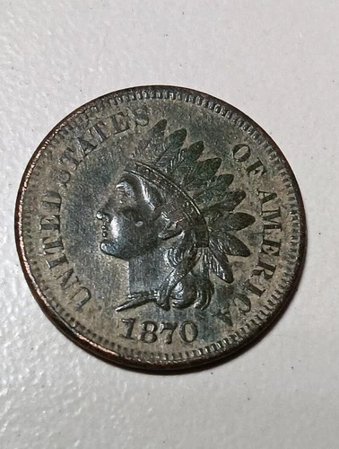 1870 Indian Head Cent Penny XF Details Liberty Diamonds Pearl Item M27 Uncleaned