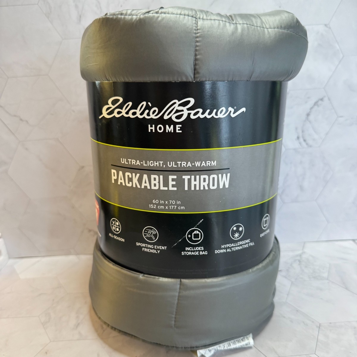 Eddie Bauer Primaloft Packable Down 60 X 70 Inch Grey Throw