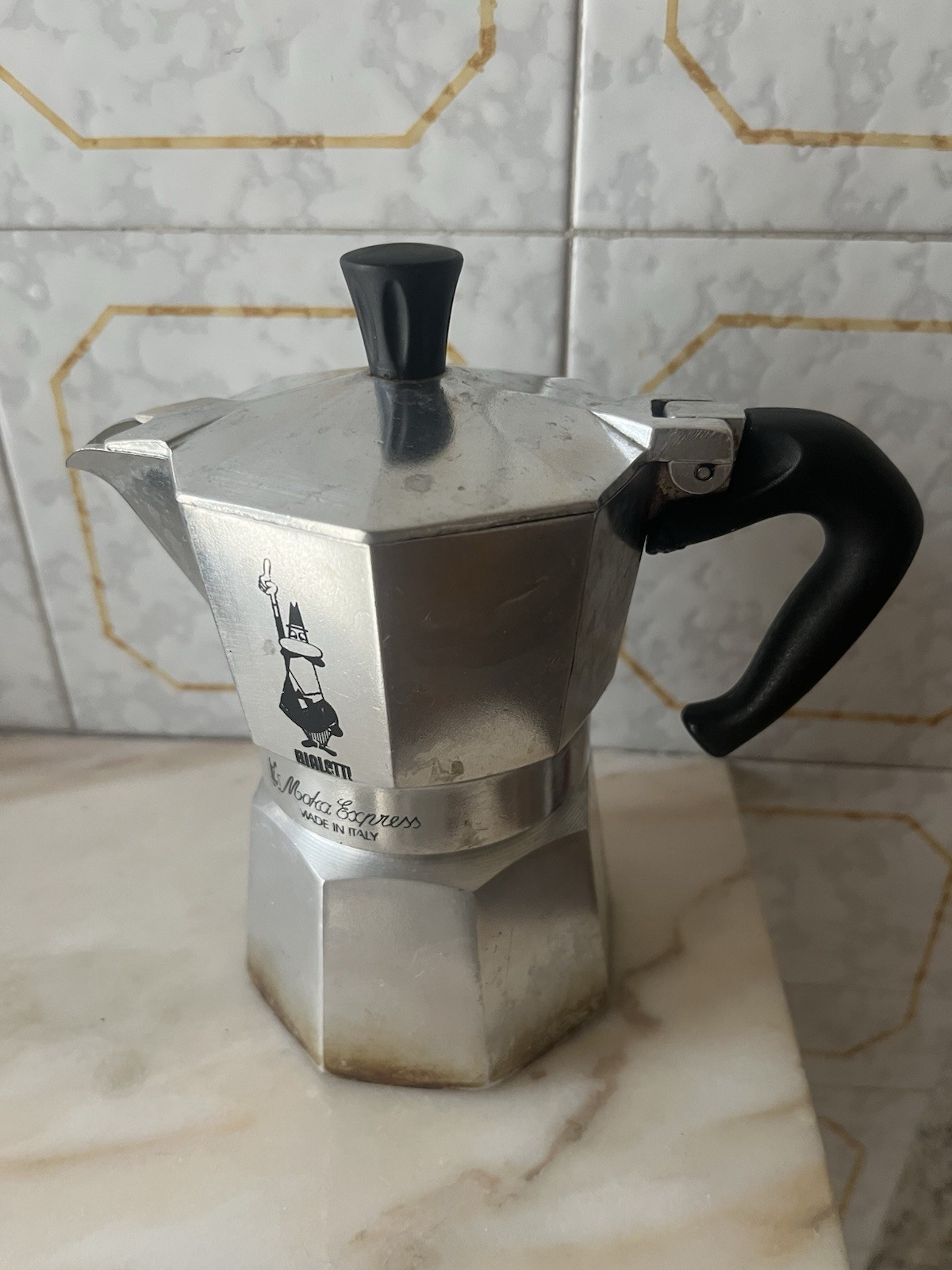Bialetti Moka Express caffettiera moka in alluminio argento/nero per espresso