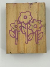 Stampendous Wood Mounted Rubber Stamp Flowers Design