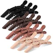 12 PCS Brown Matte Alligator Clips for Hair Styling and Sectioning Crocodile