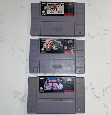 NHL 96, NBA All-Stars challenge, NFL Quarterback Club SNES Game Bundle lot