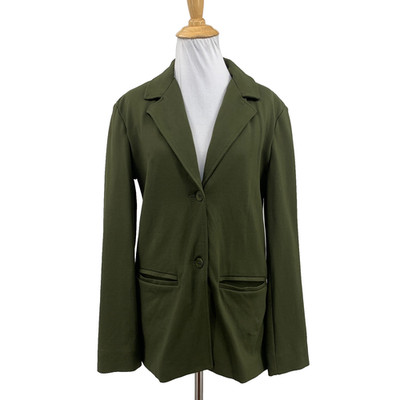 Max Mara Blazer Womens M Medium Avocado Leisure Cluny Jersey Single Breasted