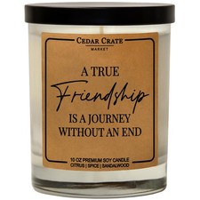 Best Friend Candle Gift - Friendship is a Journey Without an End - Luxury Pre...