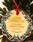 2 Longaberger Ornaments:Pewter Santa Key 2002, Porcelain 1800s Headquarters 1996 — photo 3