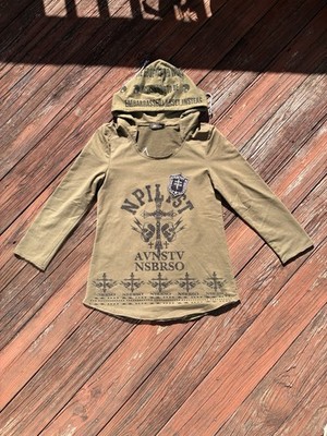 Womens Y2k Grunge Skin Industries Green Hoodie Size Large Pullover Skater Emo