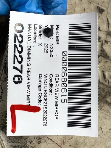 2023 2024 2025 LEXUS NX350 MANUAL DIMMING REAR VIEW MIRRORW/ GARAGE DOOR OPENER - Picture 15 of 15