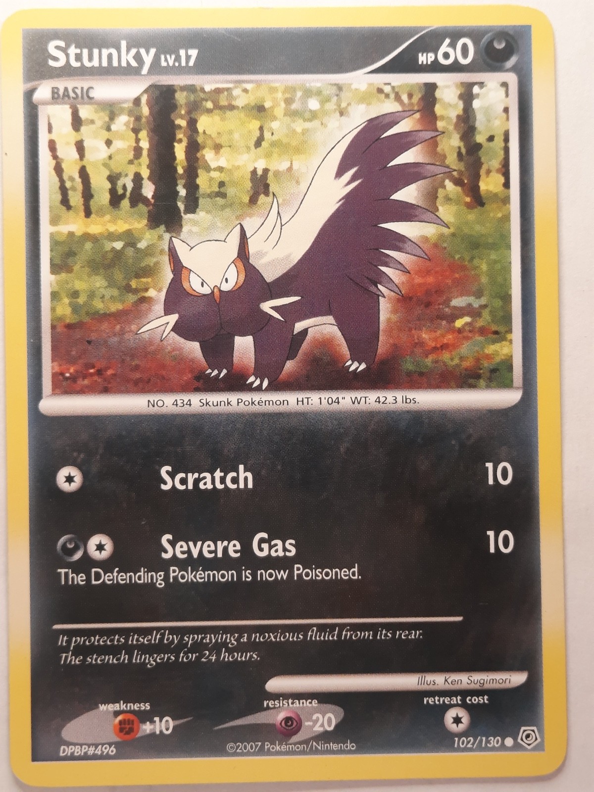 Stunky Diamond and Pearl 102/130 Pokemon Card MP