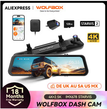 WOLFBOX G900 PRO Dash Cam 4K 2.5K Car DVR Voice Control 5GHZ WI-FI and GPS