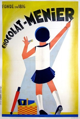ALTES POSTER (EDIA) SCHOKOLADE MENIER GEGRÜNDET 1816 UM 1925-30