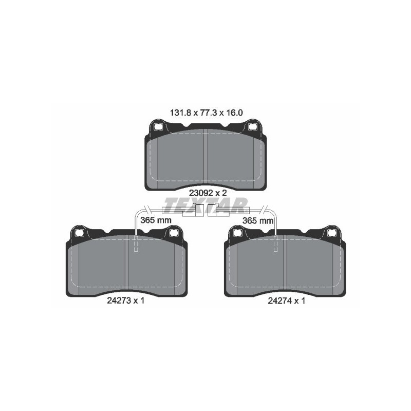 TEXTAR 2427301 Brake Pads Set Front for Alfa GT 147 156