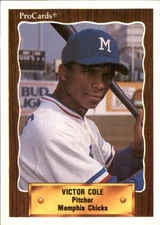 Victor Cole 1990 CMC #830 RC Memphis Chicks FREE SHIPPING AutographDen