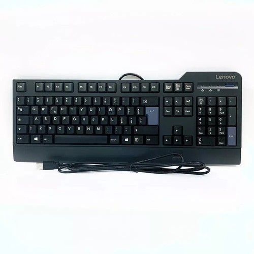 Original Lenovo USB fingerprint Reader Wired Keyboard KUF-1256 - Italian Layout - Picture 2 of 7