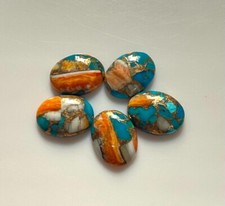 Natural Oyster Copper Turquoise Cabochon oval Loose Gemstone 10x12mm 10Pcs 28