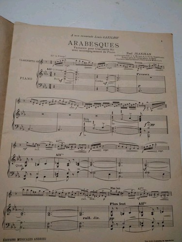 Arabesques - Paul JeanJean clarinet piano - Picture 2 of 2