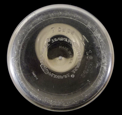 Tupperware Counterparts V Almond Rim Canister plus Almond Fork-O-Spoon - Picture 13 of 17